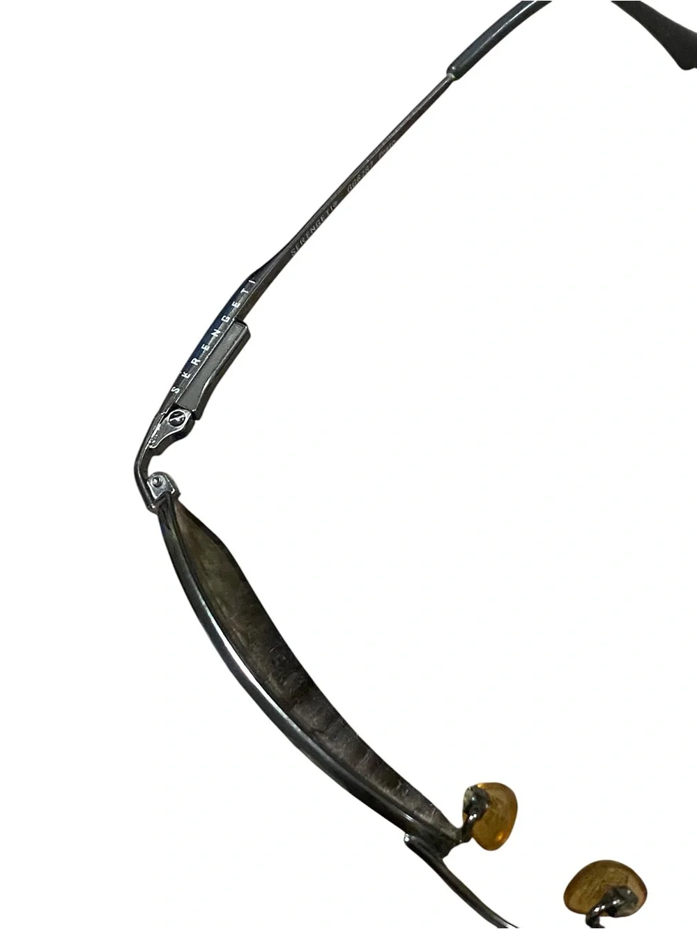 Serengeti Prato rectangular gunmetal metal frame sunglasses